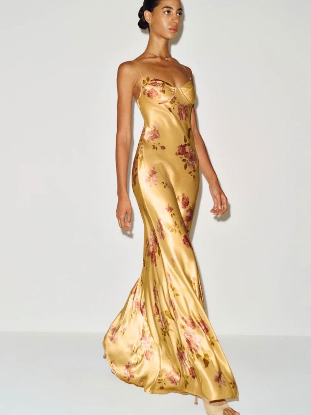 Reformation Neva Silk Dress Yellow - Size 0